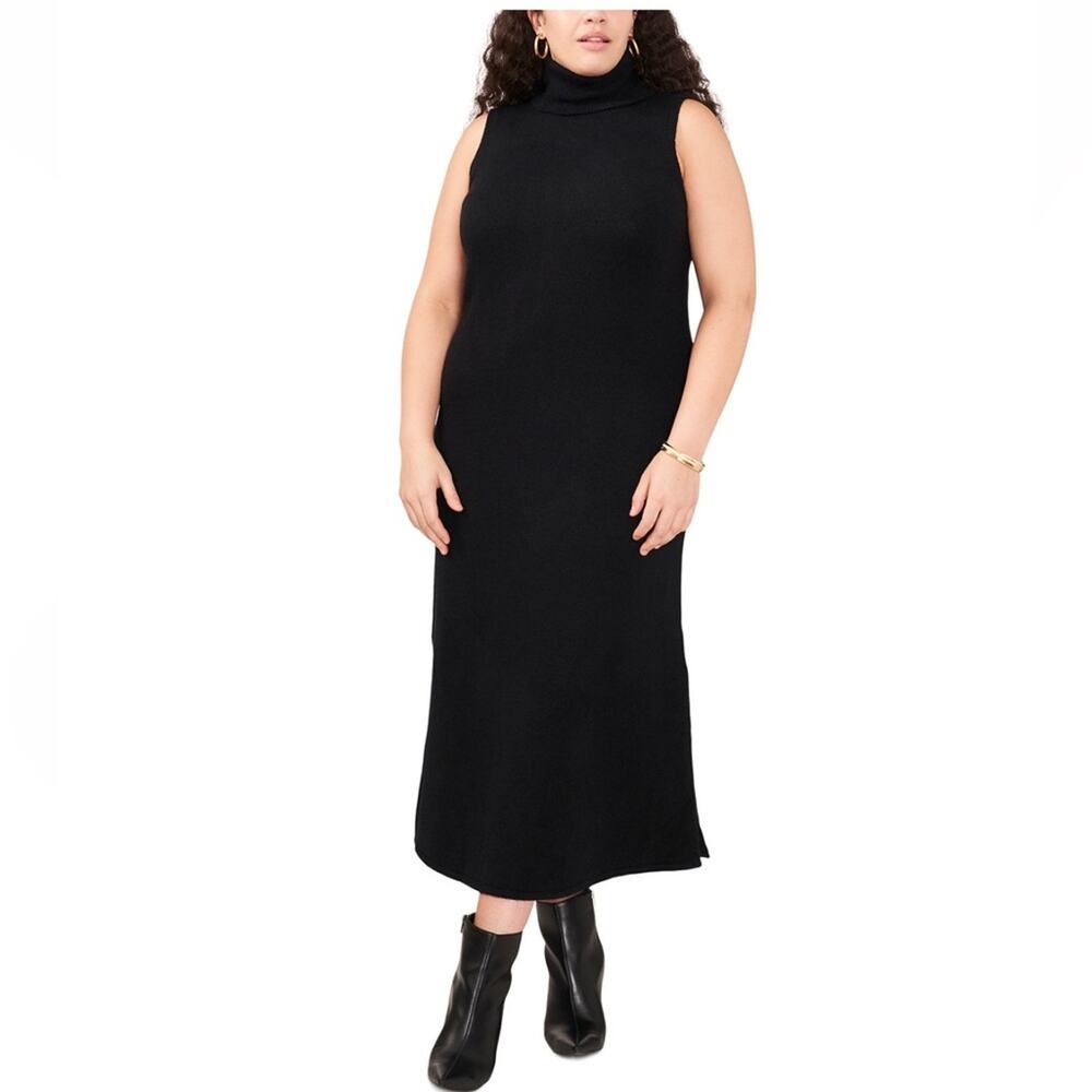 Vince Camuto Sweater Dress Wool Blend Turtleneck Black Size 1X PLUS NWT